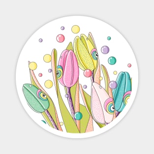 Colorful Tulips Magnet